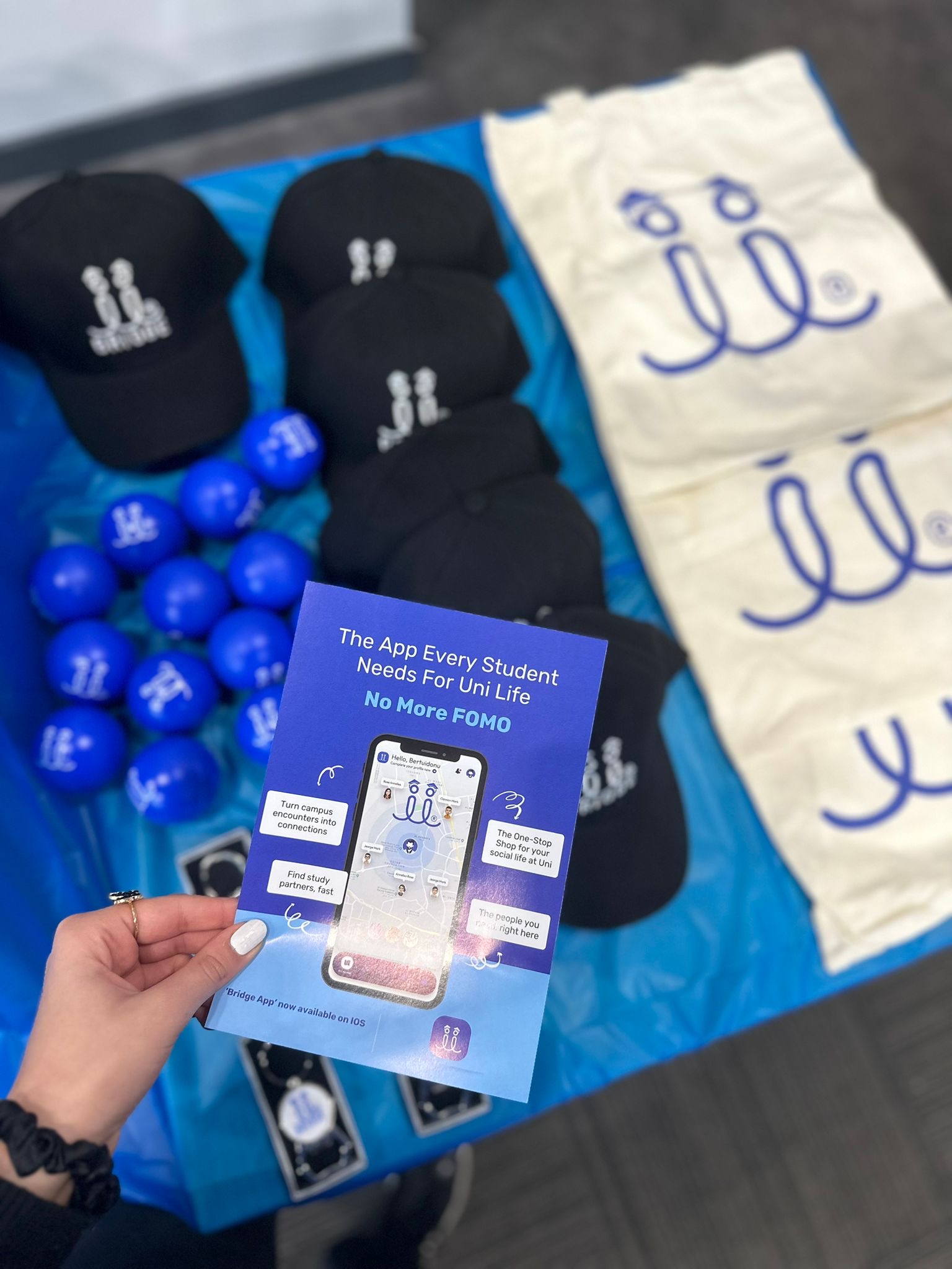 Bridge campus activation with merch